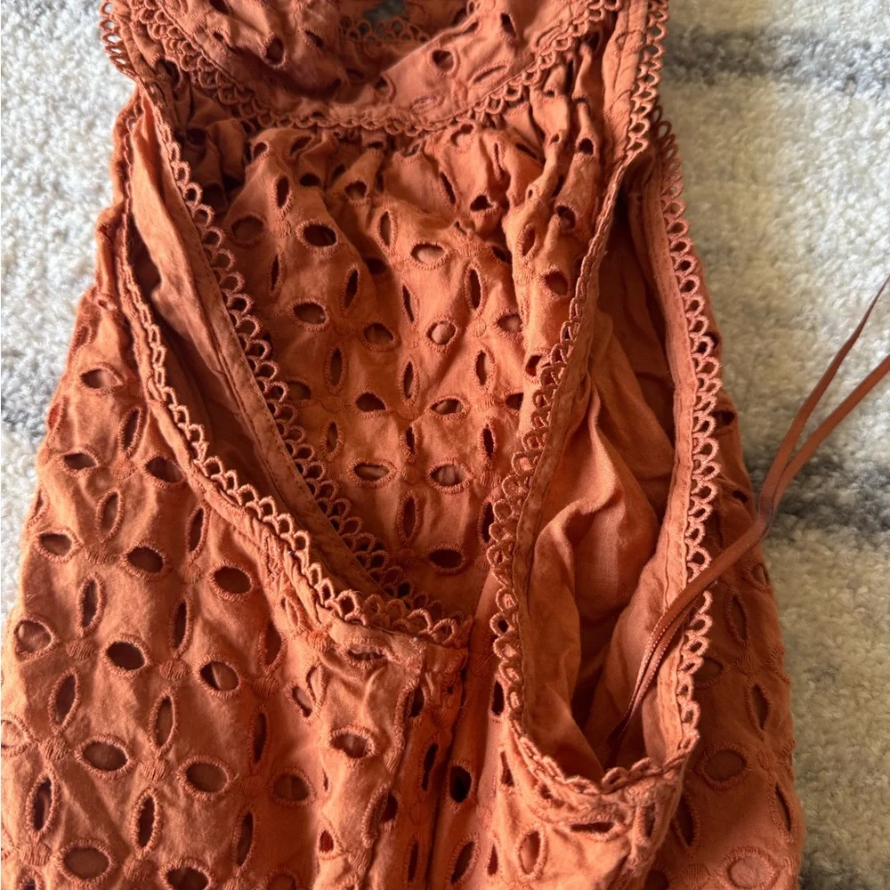 Chic Lace Maxi Dress in Terracotta - Picture 7 of 12
